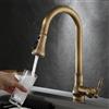 TYMYW Rubinetto Cucina con Doccetta Estraibile Vintage A Tre Modalità,Miscelatore Lavello Girevole 360° Monocomando Ottone