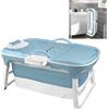 YUENFONG Vasca da Bagno Pieghevole per Adulti, Vasca da Bagno a Seduta Pieghevole con Copertura Rimovibile, Materiale PP e Plastica, Dimensioni: 118 x 62 x 52 cm