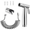 Yitobici Doccetta per bidet in acciaio inox, set doccetta, getto regolabile, tubo e gancio attacco wc o bidet sospeso
