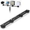 UTEBIT 13'' Dual Flash Bracket, Barra Flash in Alluminio con Vite da 1/4'' e 3/8'' Staffa Flash per Fotocamera con Doppia Slitta a Contatto Caldo per Fotocamera DSLR, luce LED, Microfono