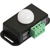 JUCHRZEY DC 12V 24V 6A Modulo interruttore luce rilevatore a infrarossi IR Regolazione automatica Interruttore sensore di movimento PIR a infrarossi for lampada a strisce LED (Nero)