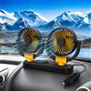 Calenxy Ventilatore per auto, ventilatore a doppia testa da 12 V per auto a 360 gradi girevole a 2 velocità doppia ventola, adatto ventilatore portatile per auto, condizionatore d'aria, poco rumore