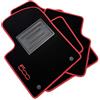 ASC Tappetini Auto Compatibili con Fiat 500 Hybrid 3 porte 2020-2025, Moquette, 1 Logo Ricamato, Bordo Rosso, Bottoni e Battitacco