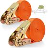 Alitree 2 Pezzi Cinghie a Cricchetto 12m, 25mm Larghezza, Cinghie di Fissaggio con Cricchetto, Portata 800kg, Cinghia di Fissaggio con Protezione Antigraffio, Cinghia a Cricchetto per Trasporto, Moto, Bici