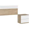 Dmora Testiera Letto Honolulu 45x150 cm Marrone Rovere Singolo Colore Struttura Bianco
