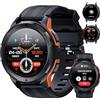 OBA OUKITEL BT10 Smartwatch Uomo con Chiamate Bluetooth, 1,43 Pollici AMOLED Display, Batteria 410mAh, Orologio Impermeabile 5 ATM con Cardiofrequenzimetro Monitor Sonno per Android iOS, Arancione