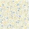 Rasch Carta da parati in tessuto non tessuto, motivo prato floreale, in vinile, con fiori in crema, blu, verde, giallo, per un'atmosfera naturale, robusta e lavabile, 10,05 m x 0,53 m