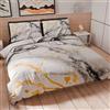 PETTI Artigiani Italiani - Set Copripiumino Singolo 150x200 cm (1 Federa 50x80 cm Inclusa), Parure Copripiumino Morbida Microfibra con Stampa Digitale - Made in Italy - Marble Grigioc