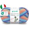 120 Gründl Lana Hot Socks Madena 4 strati - Lana per calzini per 1 paio di calzini - Filato per calze - Morbido e delicato sulla pelle - 75% lana vergine 25% poliammide - 1 gomitolo da 100 g/420 m