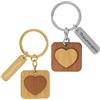 GRUSS & CO Portachiavi da donna dei sogni, set di ciondoli con 2 ciondoli in legno, ciondolo e anello portachiavi | regalo per coppie, regalo di nozze | 48562, multicolore, Länge 7 cm, Motivo Sogno