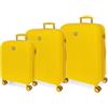 MOVOM Riga Set di valigie giallo 55/70/80 cm Rigida ABS Chiusura TSA 91L 10,88 kg 4 ruote doppie bagaglio mano, giallo, Taglia unica, Set di valigie