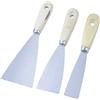 AERZETIX - C55122 - Set di 3 spatole universali 30/50/80mm - coltello per pittura muratura - raschietto per carta da parati/rivestimento - strumento per intonacatrice/muratura - manico in legno