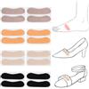 Fukaisu 8 Paia Strisce Ammortizzanti Cinturini Sandalo, 4 Colori Cuscinetti Tallone Autoadesivi Antiscivolo Cuscinetti Cinturino Tallone per Scarpe Troppo Grandi (Cachi, Nero, Grigio, Giallo)