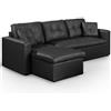 Menzzo Contemporain Toledo - Divano angolare convertibile, 230 x 143 x 68 cm contemporaneo nero