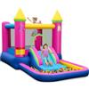 RELAX4LIFE 4-in-1 Castello Gonfiabile Principessa 363x202x205cm, con Scivolo d'Acqua, Canestro da Basket & Vasca Palline, Borsa Trasporto Inclusa, Gioco per Bambini 3-12 Anni (Senza Soffiatore)
