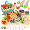 WUSUPU Accessorio da cucina per bambini, 72 pezzi, Dinette per bambini, cucina per bambini, set di ruolo da chef e cucine con cesto da picnic e regalo per bambine 3 4 5 6 7 anni