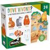 Headu Dove Vivono Gli Animali I Mio Primo Gioco Animali E Ambienti It57427 Gioco Educativo Ecosostenibile Per Bambini 3-6 Anni Made In Italy , italian