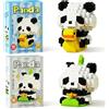 KMFASVX Animali Panda Blocchi da Costruzione, 2 Mini Animali da Costruzione - Panda Micro Costruzioni Mattoncini Serie Cute Building Blocks regalo di compleanno