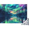 SBMASCJJZRCV Aurora Boreale Notte Puzzle 1000 Pezzi per Adulti Carta Spessa Allenamento Mentale Paesaggio Puzzle di Carta Decorazione Educativa 38x26cm/1000pcs
