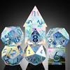 DNDND - Dadi affilati in resina con placcatura iridescente, fatti a mano, con splendida custodia regalo, per giochi da tavolo come Dungeons e Dragon (placcatura iridescente trasparente)