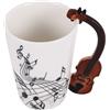 SODIAL ' creativa Manico di violino Tazza di ceramica spettro libero coffee 1545