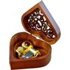 SODIAL C-Carillon un Carica con Meccanismo Vintage nel Legno Intagliato un Forma d7383