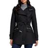 Morgan Trench con cintura e cappuccio, sfiancato, colore: nero, taglia: 4