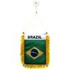 AZ FLAG Gagliardetto Brasile 15x10cm con Ventosa - BANDIERINA per Auto Brasiliana 10 x 15 cm