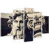 ConKrea QUADRO SU TELA CANVAS - INTELAIATO - PRONTO DA APPENDERE - Roma - Massimo - Statua Bianco e nero - 170x86cm (cod.2777)