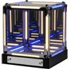 THUCHENYUC Lampada Infinite Space Abyss, Cubo Tesseract 4D Infinite Space Abyss Light Touch Dimmerabile Cubi Specchio Infinity Ricaricabile LED Hyper Cube Luce Notturna(Warm+Blue)