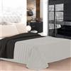 IlGruppone Trapuntino Bicolore Copriletto Prodotto Italiano Manopesca Duck Friendly Primavera Autunno Coperta Leggera Effetto Piuma (Matrimoniale, GrigioNero)