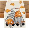 Artoid Mode Gnomi Zucche Foglie d'Acero Autunno Runner da Tavolo, Decorazione Stagionale per la Tavola della Cucina Feste Indoor 40x300 cm
