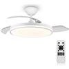 MARSI Ventilatore da Soffitto con Luce e Pale Retrattili 106cm, Lampadario Ventilatore Silenzioso con Telecomando, Motore DC Reversibile, 6 Velocità, LED Dimmerabile, per Camera da Letto e Soggiorno