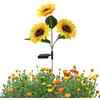Generic Luci solari a forma di girasole, palo paesaggistico | Girasoli ad energia solare, per cortile, patio, vialetto, vialetto, prato, aiuola, giardino, alberi, cortile, portico