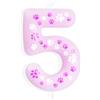 mciskin Candele di Compleanno Rosa Con Zampa di Cane Numero 5 - Decorazione per 5° Compleanno di Ragazzo o Ragazza - Tema Cane