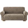TexLom Copridivano Bielastico Boutique Made in Italy - Fantasia Floreale Elegante Estensibile 2, 3 e 4 Posti - Salvadivano Elasticizzato Lavabile in Lavatrice (Tortora, 2 Posti)