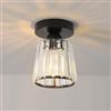 ANWIO Lampada da Soffitto Cristallo Nero, Plafoniera in Cristallo Corridoio E27, Lampadari Moderni con Paralume in Vetro, Plafoniera a Soffitto per Bagno Piccolo, 13.5CM(Lampadine Escluse) Kitchen