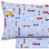 Vionara Home Set Lenzuola Singolo per Bambini in 100% Puro Cotone, Completo letto Una Piazza, Lenzuola sotto con angoli, Sopra e Federa Cuscino, Morbidezza e Comfort Naturale (Macchinine)