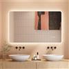 Dripex Specchio Bagno LED 100 x 60 cm - Rettangolo Specchio da Trucco con Luce - Anti Nebbia - 3 Temperature Colore e Dimmerabile 3000K-6500K- HD Moderno Specchio da Parete con Funzione memoria-IP44
