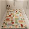 Z·Bling Tappetino Doccia Antiscivolo 60x60cm,Tappeto Doccia in Luffa,Tappeto Bagno Senza Ventose,Tappetino Vasca con Fori di Drenaggio,Motivo Geometrico B