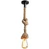 xin da xin Lampada a sospensione a testa singola, stile vintage, corda di canapa, AC220 V, 1 attacco E27 (senza lampadina), per soggiorno, decorazione rustica, lampadario (100 cm)