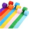 TMBMLPP 8 Rotoli Di Carta Crespa Colorata, Nastro Carta Colorato, Nastri Colorati Stoffa Per Matrimoni, Carnevale, Eventi Festivi e Progetti Creativi, Serpentine e Strisce Multicolore 4,5 cm x 25 m