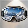 OOEREWGF Occhiali da sci personalizzati a tema orologio da parete regalo per gli amanti dello sci alpino, Stampa piatta 2D nome personalizzato testo da sci occhiali da sci stile orologio da parete sospeso
