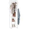 HOMCOM Appendiabiti da Terra con 3 Ripiani Aperti e Asta, Mobile Appendiabiti in Acciaio e MDF per Camera da Letto e Ingresso, 38.5x30x170 cm, Bianco
