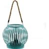 YJDOORPLAY Elegante lanterna a energia solare in ferro per esterni, decorazione da giardino, lampada a sospensione impermeabile, modello unico, illuminazione per vialetti (luci a strisce blu)