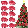 BOELLRUNO 400pz Bacche Rosso Artificiali di Natale Bacche di Agrifoglio Smerigliato Natale Artificiale Gelo Decorazione Natalizie Albero Natale Fai da Te Mini Frutta Satinato Fiore Agrifoglio Ghirlanda