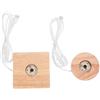 TOVINANNA Base in Legno Marrone per Lampada da Tavolo USB 2 Pezzi Illuminazione LED per Display di Sfere di Cristallo Quadrate e Rotonde, Elegante e Decorativa
