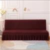 LJQAIZYL Copri Divano Senza Bracciolo Con Gonna A Balze Elasticizzato 2/3/1 Posti Copridivano Letto Pieghevole Copertura per Divano Letto Antigraffio Gatto Fodera per Divano Clic Clac (190-220cm,Red A)