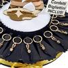 Sindy Bomboniere Bomboniere diciottesimo compleanno nero e oro portachiavi corno portafortuna torta portaconfetti confetti e biglietti inclusi (torta 60 fette 4 piani)