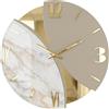 Generico Artidea Orologio da Parete in Resina Lavorato a Mano Effetto Marmo Pregiato - Eccellenza Artigiana Made in Italy - Pezzo Decorativo Silenzioso per Soggiorno e Camera - Fly Tortora - 70 cm